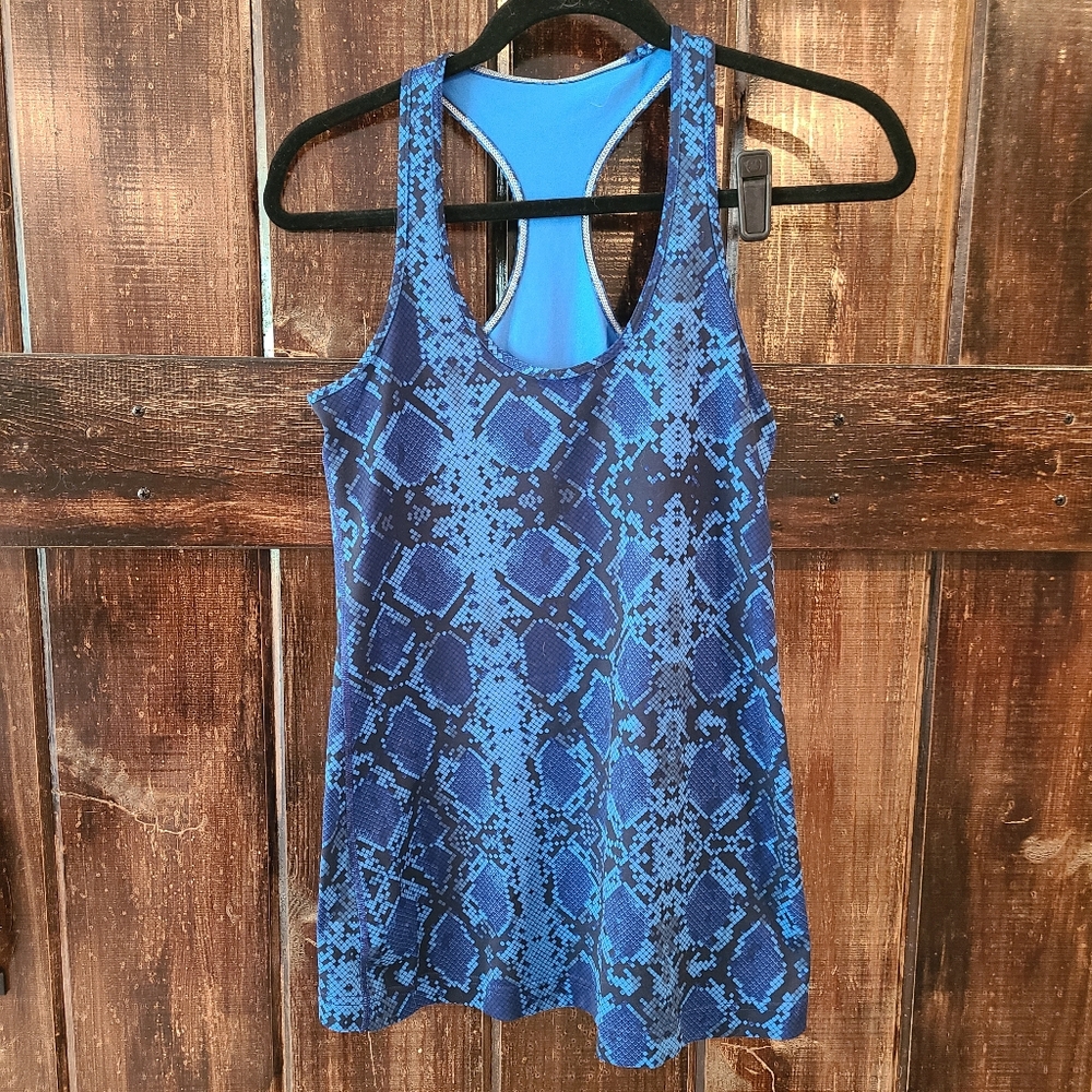 Lululemon Cool Racerback Sapphire Blue Ziggy Snake Tank Top